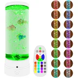 YATOSEEN Blase Fischlampe LED Aquarium, Stimmungslampe mit Fernbedienung, Lavalampe mit 16 Farbwechsellicht, geeignet für Büro, Zuhause, Geschenke für Kinder Erwachsene