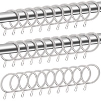 Shappy Gardinenringe aus Metall, zum Aufhängen von Gardinen und Stangen, Drapierösen, Innendurchmesser (Grau, 30 mm), 40 Stück