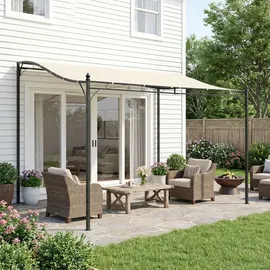 Outsunny Pergola 2,97 x 2,97 m schwarz/creme