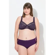 Ulla Popken Damen große Größen Übergrößen Plus Size Bügel-BH, Blütenspitze, Vollspitze aubergine 115C 727062846-115C - 115C