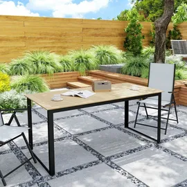 Outsunny Gartentisch 175 x 78 x 75 cm Schwarz/Gelb