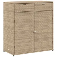 VidaXL Gartenschrank Beige 105x55x113 cm Poly Rattan