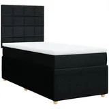 vidaXL Boxspringbett mit Matratze Schwarz 100x200 cm Stoff