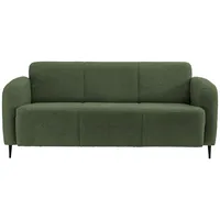 3-Sitzer-Sofa Marone Dunkelgrün Teddystoff