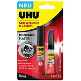 UHU Sekundenkleber Plastik 2 g + 3 ml