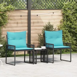 vidaXL Gartenlounge Set 7-tlg. Schwarz/Türkis