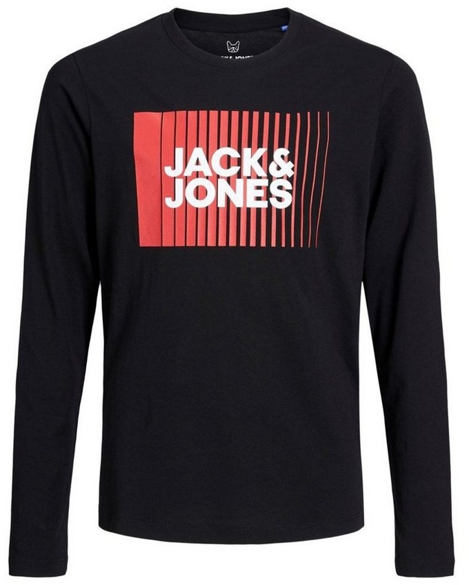 Jack & Jones Junior Langarmshirt (1-tlg) rot|schwarz|weiß 152