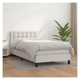 vidaXL Boxspringbett 90 x 200 cm Weiß