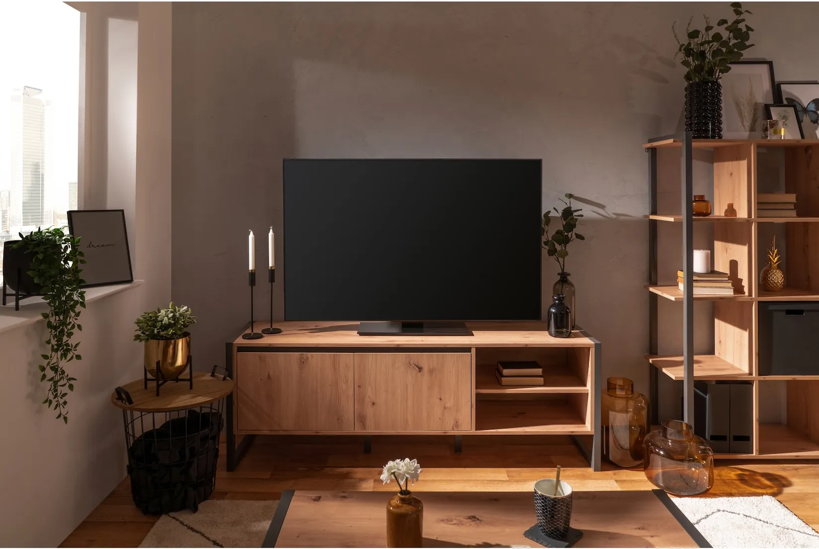 Preisvergleich Produktbild Finori TV-Board "Farina", Artisan Oak / Anthrazit