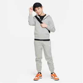 Nike Sportswear Club Fleece Kapuzenjacke Kinder 063 dk grey heather/base grey/white S 128-137 cm