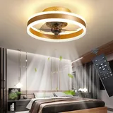 Wendbarer Deckenventilator, Leise, Mit Fernbedienung, 6 Geschwindigkeitsstufen, Schlafzimmer-deckenventilator Mit Moderner Beleuchtung, Wohnzimmer-deckenventilator, 24 W Dimmbare Led-deckenventilator,