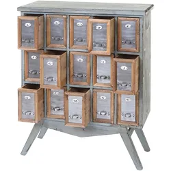 Apotheker-Schrank HWC-A43, Kommode, Tanne Holz massiv Vintage Shabby-Look 94x73x32cm