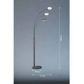 Fischer Leuchten Stehleuchte 185 cm 45,0 cm Schwarz
