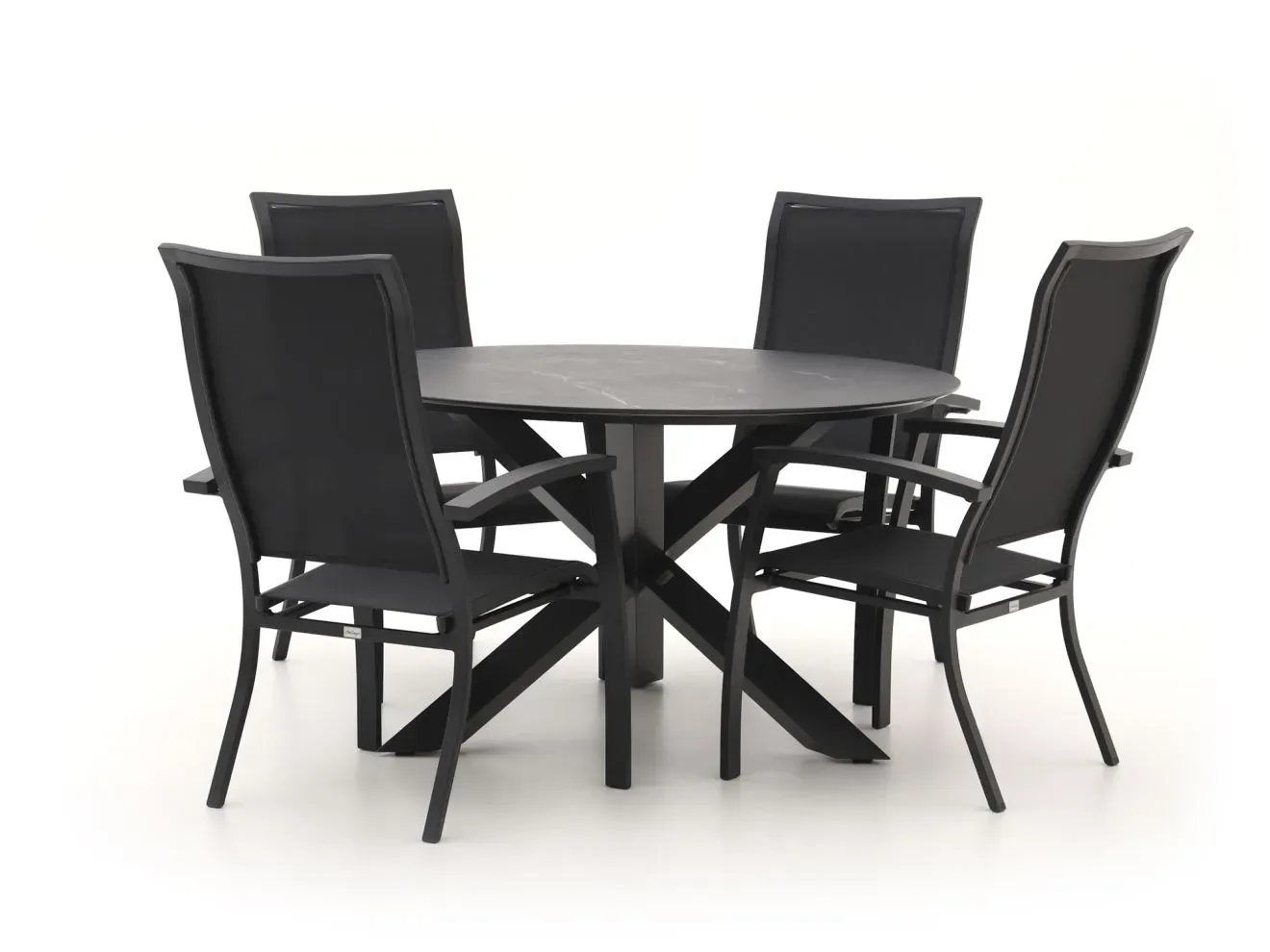 + 10 % Kassenrabatt | Bellagio Lugo/Lodola ø 130 cm Gartenmöbel-Set 5-teilig stapelbar