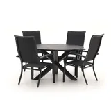 Bellagio Lugo/Lodola ø 130 cm Gartenmöbel-Set 5-teilig stapelbar