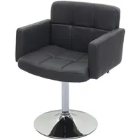 Mendler Esszimmerstuhl Orlando, Küchenstuhl Drehstuhl Stuhl, Kunstleder Chrom ~