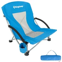 KingCamp Strand Liege Stuhl Camping Klapp Falt Sessel Niedrig Garten Stahl 136kg Farbe: Royal Blue