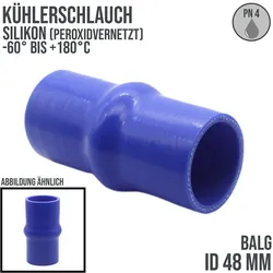 48 mm ID Kühlerschlauch Balg Wulst Verbinder Silikon LLK Ladeluft Kühlmittel Sch...