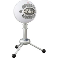 Logitech Blue Snowball USB-Mikrofon für Aufnahmen, Streaming, Podcasting, Gaming auf PC und Mac, Kondensatormikrofon mit Nieren- und Kugelcharakteristik und stilvollem Retro-Design - Weiß