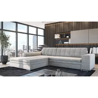 Fun Möbel Ecksofa Sofa SARRA mit Schlaffunktion Stoff Fresh Beige Ottomane Links