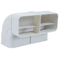 Air-Circle Flachkanal 222x89mm, Bogen 90° senkrecht mit Muffe, Lüftungsbogen
