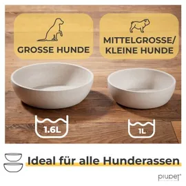 PiuPet Hundenapf-Set 1,6L beige