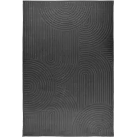 Kayoom Teppich Bandito 325", Grau 160x230 cm – Pflegeleicht & Strapazierfähig - dunkelgrau,