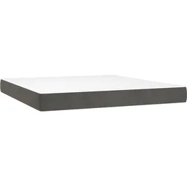 vidaXL Boxspringbett mit Matratze & LED Dunkelgrau 180x200 cm Samt