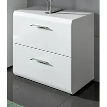 inn.furn Waschbeckenunterschrank in Weiß Hochglanz 60 cm Cover