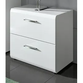 inn.furn Waschbeckenunterschrank in Weiß Hochglanz 60 cm Cover