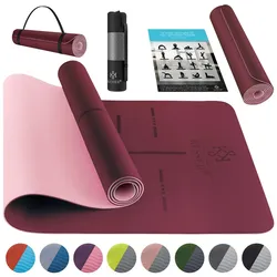 KESSER® Gymnastikmatte mit Tragegurt rutschfest TPE Yogamatte Gepolstert & rutschfest Fitnessmatte , 183 x 61  Trainingsmatte für Fitness Sportmatte, Pilates & Gymnastik Workout extradick