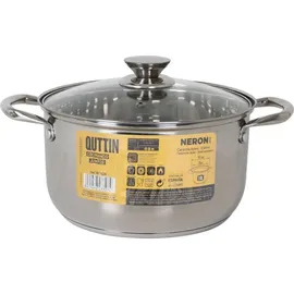 Quttin Topf mit Glasabdeckung Quttin New neron Stahl 10 L (4 Stück)