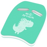 HeySplash Schwimmbrett Kinder Schwimmhilfe Schwimmen Kickboard mit Griffen und Cartoon Muster, Schwimmbrett Kinder ab 3-6 Schwimmboard Schwimmtraining Schwimmen Lernen Schwimmstils, Eisblau