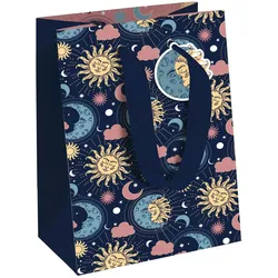 Clairefontaine 6x Geschenktasche, Excellia 210g, Sternbild, M 21,5x10,2x25,3 cm - Blau 33865-3C