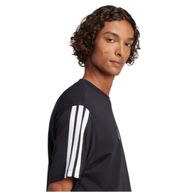 adidas Essentials 3-Streifen Single Jersey Kurzarm-T-Shirt Black / White 2 M
