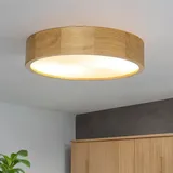 Licht-Erlebnisse Deckenlampe in Eiche rund Wohnzimmer Holz Lampe