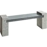 Dehner Granit-Gartenbank, ca. B120/H45/T30 cm, grau, hellgrau/dunkelgrau