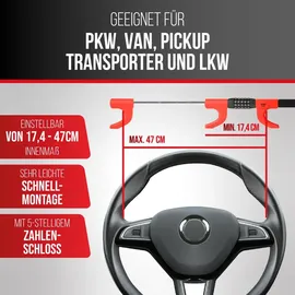 Heyner HEYNER® Lenkradsperre Zahlenschloss Diebstahlsicherung für PKW extra lang