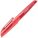 Stabilo 5033/5-41 Schulfüller mit Linkshänder-Feder L - STABILO EASYbuddy in koralle/rot - Schreibfarbe blau (löschbar) - Einzelstift - inklusive Patrone