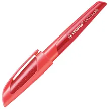 Stabilo 5033/5-41 Schulfüller mit Linkshänder-Feder L - STABILO EASYbuddy in koralle/rot - Schreibfarbe blau (löschbar) - Einzelstift - inklusive Patrone