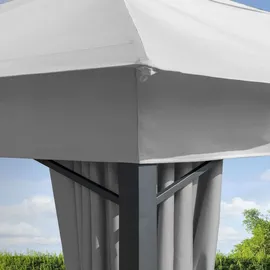 TOOLPORT Gartenpavillon 3 x 4 m inkl. Seitenteile stone