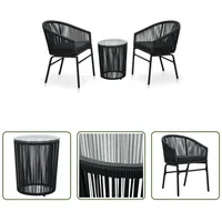 vidaXL Bistroset 3-tlg. Tisch Ø 40 x 48 cm schwarz