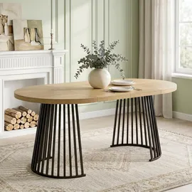 stilvora Ausziehtisch 120 x 76 x 80 cm Eichenfarbe/schwarz