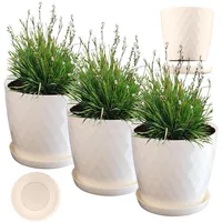 Kadax Blumentöpfe Set of 3 – 30cm, Ecru, Töpfe