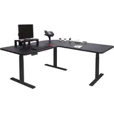 Mendler Eckschreibtisch HWC-D40 Schwarz