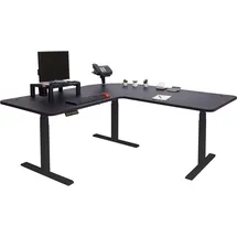 Mendler Eckschreibtisch HWC-D40 Schwarz