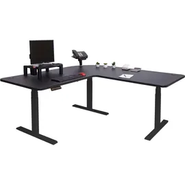 Mendler Eckschreibtisch HWC-D40 Schwarz