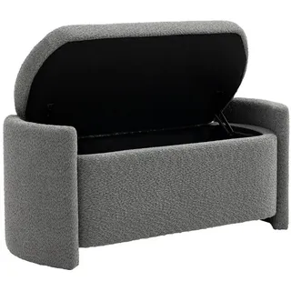 Homcom Sitzbank, Bettbank mit Stauraum, Polsterbank mit Deckel, Teddy-Samtoptik, Sitztruhe, Truhenbank für Wohnzimmer, Schlafzimmer, Grau, 105 x 44 x 45,5 cm