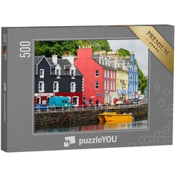 puzzleYOU Puzzle Bunte Häuser im Hafen von Tobermory, Schottland, 500 Puzzleteile, puzzleYOU-Kollektionen Schottland
