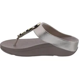 FitFlop Halo Bead-Circle Metallic Toe-Post Sandals Metallic Light Beige, 40 EU